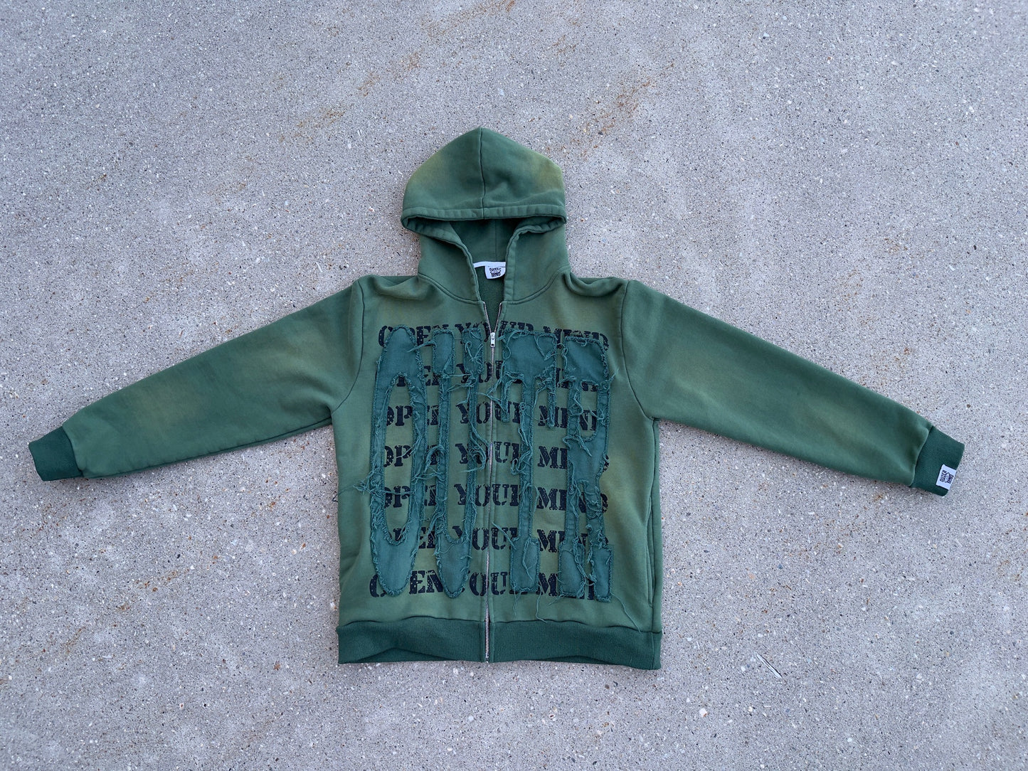 Green zip hoodie