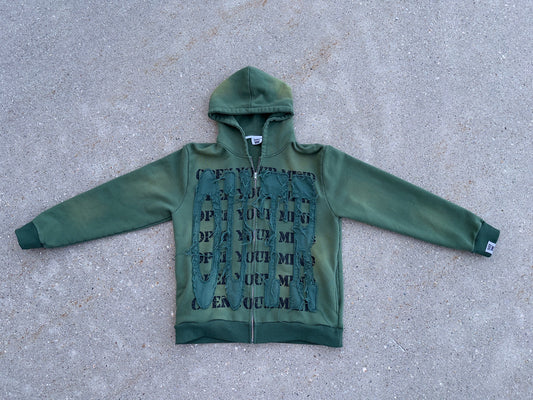 Green zip hoodie